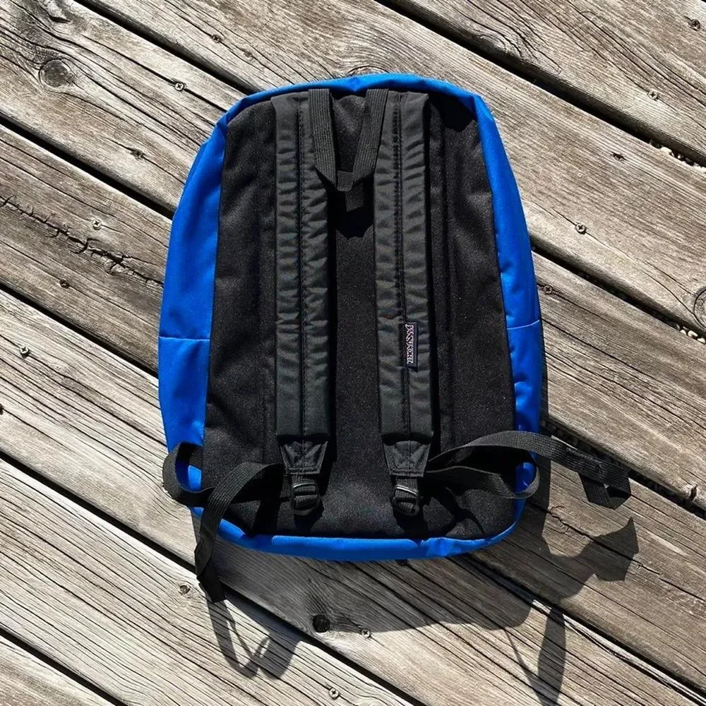 Deadstock Y2K Vintage Jansport Superbreak Canvas Backpack - Blue / Black